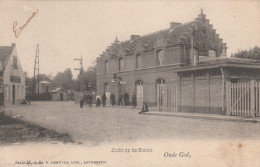 2 Oude Postkaarten  Mortsel Oude God Binnenzicht Statie Zicht Op De Statie - Mortsel