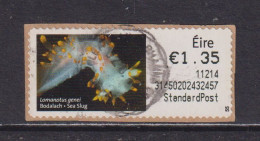 IRELAND  -  2010 Sea Slug SOAR (Stamp On A Roll)  Used On Piece As Scan - Used Stamps