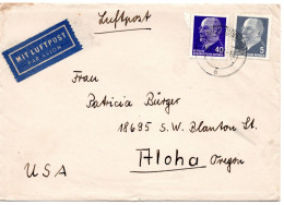 65015 - DDR - 1963 - 40Pfg Ulbricht MiF A LpBf ELBRICH -> Aloha, OR (USA) - Covers & Documents