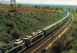 Chemin De Fer Français * Train Autos Couchettes  * Ligne Voie Chemin Fer - Trains