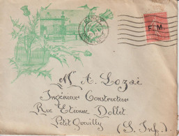 Lettre En Franchise FM 6 Oblitération 1933 Nancy Sur Belle Enveloppe Illustrée - Military Postage Stamps