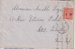 Lettre En Franchise FM 6 Oblitération 1933 Beauvais - Timbres De Franchise Militaire