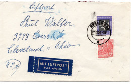 65019 - DDR - 1959 - 35Pfg Luftpost MiF A LpBf BERLIN -> Cleveland, OH (USA), 30Pfg-Marke Mgl. - Storia Postale