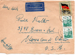 65020 - DDR - 1962 - 25Pfg 10 Jahre DDR MiF A LpBf BERLIN -> Cleveland, OH (USA) - Storia Postale