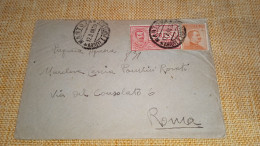 LETTERA CON ESPRESSO 25 CENTESIMI + 20 CON ANNULLO SUL RETRO POSTA PNEUMATICA ROMA 1918 - Poste Pneumatique