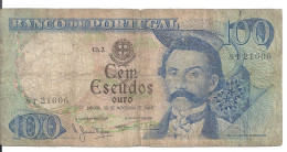 PORTUGAL 100 ESCUDOS 1965 VG+ P 169 A - Portugal