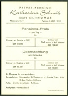 St.Thomas Bei Kyllburg Bitburg AK-grosse Preistafel 1962 Privatpension Katharina Schmitz - Bitburg