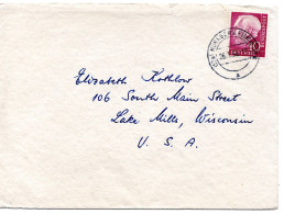 65033 - Bund - 1956 - 40Pfg Heuss I A Bf NUERNBERG -> Lake Mills, WI (USA) - Covers & Documents