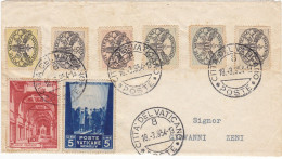 CITTA' DEL VATICANO - ROMA - BUSTA - VIAGGIATA PER SENIGALLIA (ANCONA) 1954 - Storia Postale