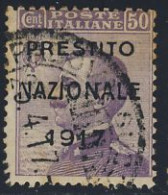 Michetti 50 C. Con Soprastampa I Tipo "Prestito Nazionale - 1917 - " Con Annullo Originale Del 03/04/1917 - Raro - Pubblicitari