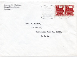 65035 - Bund - 1966 - 2@20Pfg Kl.Bauten A Bf HAMM -> University Park, PA (USA) - Lettres & Documents