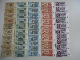 1961 RUSSIA USSR SOVIET Set 1, 3, 5, 10, 25 Rubles , ROUBLE 50 Pcs  BANKNOTES  X 10 Set - Russie