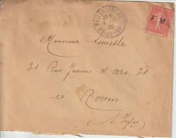 Lettre En Franchise FM 6 Oblitération 1930 Bellenconbre (76) - Militaire Zegels