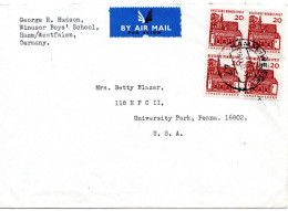 65039 - Bund - 1965 - 20Pfg Kl.Bauten 田 A LpBf HAMM -> University Park, PA (USA) - Covers & Documents