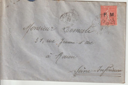 Lettre En Franchise FM 6 Oblitération 1933 Criel Sur Mer (76) - Military Postage Stamps