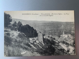 BONNIEUX VUE GENERALE ANCIENNE EGLISE LA TOUR ET LA NOUVELLE EGLISE 84 VAUCLUSE CPA - Bonnieux