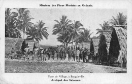 Missions Des Pères Maristes En Océanie - Place De Village à BOUGAINVILLE - Archipel Des Salomon - Ecrit (voir 2 Scans) - Salomon