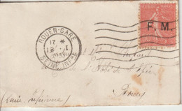 Lettre En Franchise FM 6 Oblitération 1933 Rouen - Military Postage Stamps