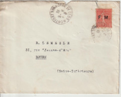 Lettre En Franchise FM 6 Oblitération 1933 Gare De Glos Montfort (27) - Militaire Zegels