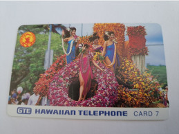 HAWAIIAN TELEPHONECARD 7 UNITS /MAGNETIC /LADYS WITH FLOWER CORSO    /   HAWAII , GTE   MINT !!      **13098 ** - Hawaï