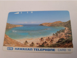 HAWAIIAN TELEPHONECARD 10 UNITS /MAGNETIC /HANANUMA BAY - HAWAII    /   HAWAII , GTE   MINT !!      **13103 ** - Hawaii