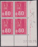FRANCE N° 1816** MARIANNE DE BEQUET COIN DATE 27/10/75 - 1970-1979