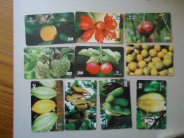 BRAZIL USED CARDS SET 10 FOOD FRUITS - Brasilien