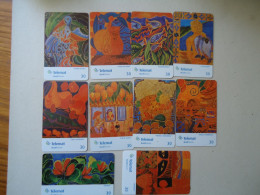 BRAZIL USED CARDS SET 10 ART PAINTING - Brasilien