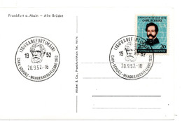 65060 - Bund - 1952 - 20Pfg Schurz EF A AnsKte SoStpl FRANKFURT - CARL-SCHURZ-WANDERAUSSTELLUNG - Storia Postale