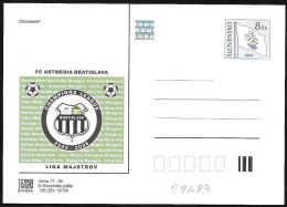 Slovacchia/Slovakia/Slovaquie: Intero, Stationery, Entier, "FC Artmedia Bratislava" - Clubs Mythiques