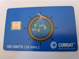 USA  / COMSAT / CHIP CARD  100 UNITS 10 MINUTES COMSAT : COM13A 100u COMSAT SI-6 (ctrl 2020) USED   **13107** - [2] Chip Cards