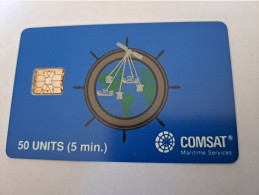 USA  / COMSAT / CHIP CARD  50 UNITS 10 MINUTES COMSAT : COM  A 50u COMSAT SI-6 (ctrl 2020) USED   **13108** - [2] Tarjetas Con Chip