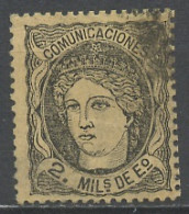 Espagne - Spain - Spanien 1870 Y&T N°103 - Michel N°97 (o) - 2m Allégorie De L'Espagne - Usati