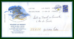 PAP - Entier Repiqué Pêcheries Les Brisants 29 LOCTUDY 2009 - PAP : Bijwerking /Logo Bleu