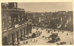 Lille * Carte Photo * Place De La Gare Bombardée , WW1 Guerre 14/18 War Sous Occupation Allemande * Bahnhof Tramway - Lille