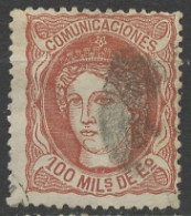 Espagne - Spain - Spanien 1870 Y&T N°108 - Michel N°102 (o) - 100m Allégorie De L'Espagne - Gebraucht