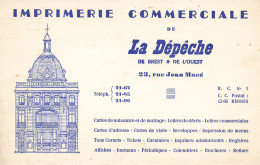 Brest * Imprimerie Commerciale De La Dépêche De Brest & De L'Ouest 23 Rue Jean Macé * CPA Publicitaire Ancienne - Brest