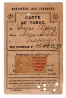 Carte De Rationnement De Tabac. 7/11/1946. Carte Avec Son Timbre Fiscal De L'Entr'aide Française à 20 Fr Bistre-rouge - Documents