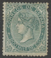 Espagne - Spain - Spanien 1868 Y&T N°100 - Michel N°95 Nsg - 200m Isabelle II - Nuevos