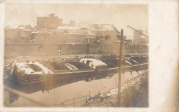 La Bassée * Carte Photo * Canal Von La Bassee , Fosse III April 1916 * Péniche Barge Chaland Péniches Batellerie - Autres & Non Classés