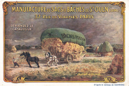St Ouen * Manufacture De Sacs & Bâches PLISSON 37 Rue De Viarmes * CPA Illustrateur Publicitaire Ancienne - Saint Ouen