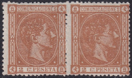 Spain 1875 Sc 212a Espana Ed 162 Pair MLH* - Nuevos