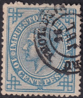 Spain 1876 Sc MR6 Espana Ed 184 War Tax Used Barcelona Cancel - Tasse Di Guerra