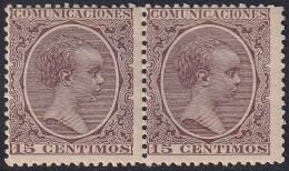 Spain 1889 Sc 261 Espana Ed 219 Pair MNH** Toned Gum - Nuevos