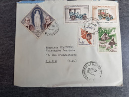 MONACO AFFRANCHISSEMENT COMPOSE SUR LETTRE POUR LA FRANCE 1965 - Covers & Documents