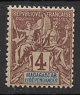 MADAGASCAR - 1896 - N°Yv. 30 - Type Groupe 4c Brun - Neuf GC ** / MNH / Postfrisch - Neufs