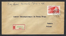 HONGRIE 1957: LSC Rec. De Budapest Pour La Croix-Rouge De Genève - Briefe U. Dokumente