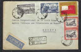 POLOGNE 1957: LSC P.A. De Trzcianka A Lubuska Pour La Croix-Rouge De Genève - Posta Aerea