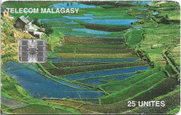 Madagascar - Telecom Malagasy - Rice Terraces, Chip SC7, 25Units, Used - Madagaskar