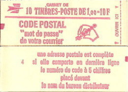 CARNET 1892-C 2 Marianne De Béquet "CODE POSTAL" Fermé Conf. 3, 4, 5 Ou 7. Parfait état Bas Prix RARE - Modern : 1959-…